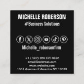 QRコードとソーシャルメディアのアイコン スクエア名刺 (正面)