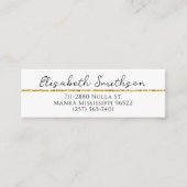 QRコードとソーシャルメディアの追加金ゴールドグリッター モダン スキニー名刺 (正面)