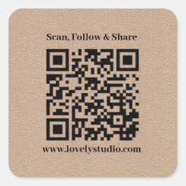 QRコードとテキカスタムストの | kraft紙 スクエアシール