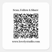 QRコードとテキスカスタムトスタンプの スクエアシール (正面)