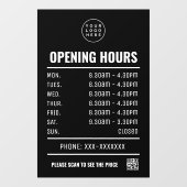 Qrコードとビジネスロゴで時間を開く ウィンドウサイン (シート)