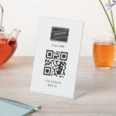 QRコードとビジネスロゴの追加 台座サイン (インサイチュ)