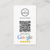 QRコードとビジネスロゴのGoogleレビュー エンクロージャーカード (正面)