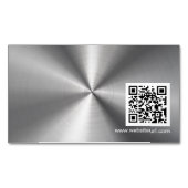 QRコードとプレーンスライバーメタルステンレス鋼の外観 マグネット名刺 (正面)