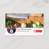 QRコードとプロフィール写真を含むYoutubeチャンネル 名刺 (正面)