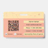 QRコードとロゴが入ったカスタムIDバッジ バッジ (裏面)
