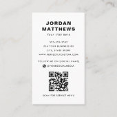 QRコードとロゴのソーシャルメディアアイコンのモダン追加 名刺 (正面)