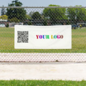 QRコードとロゴのビジネス促進バナー 横断幕 (インサイチュ)