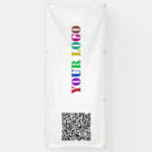 QRコードとロゴのビジネス促進バナー 横断幕 (縦)