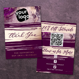 QRコードとロゴモダンありがとう実在箔 箔シーズンカード