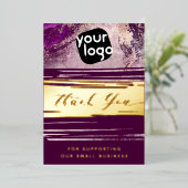 QRコードとロゴモダンありがとう実在箔 箔シーズンカード (立ち正面)