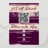 QRコードとロゴモダンありがとう実在箔 箔シーズンカード (裏面)