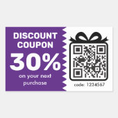 QRコードとロゴ付きデジタル割引クーポン 長方形シール (正面)