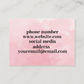 Qrコードとロゴ付きピンクの名刺 名刺 (裏面)