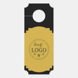 QRコードとロゴ付き両面チケットドアハンガー ドアノブサイン