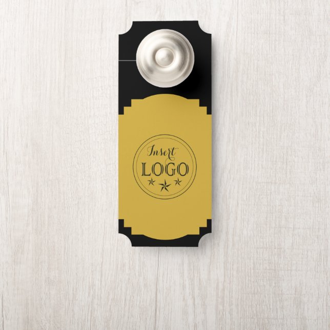 QRコードとロゴ付き両面チケットドアハンガー ドアノブサイン (ノブ)