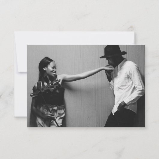 QRコードと写真のウェディングRSVP 結婚 出欠カード (裏面)