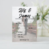 QRコードと写真の結婚ウェブサイトシンプル 出欠カード (スタンド正面)