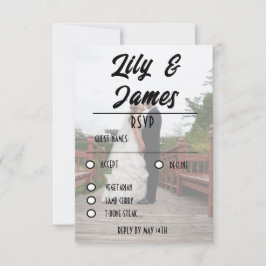 QRコードと写真の結婚ウェブサイトシンプル 出欠カード