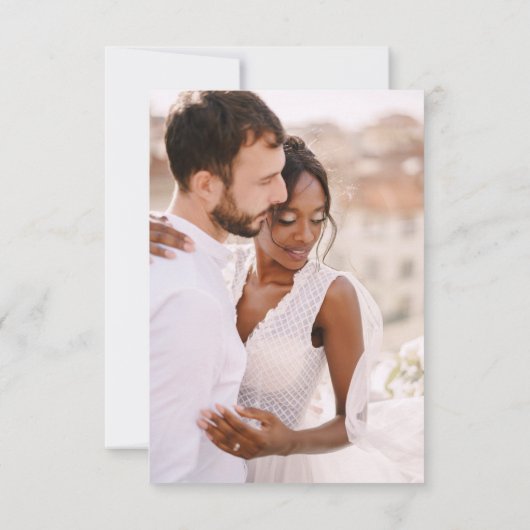 QRコードと写真を使用したウェディングRSVP 出欠カード (裏面)