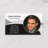 QRコードと写真を使用した白黒抽象芸術とグレー画像 名刺 (正面)