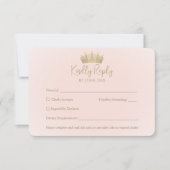 QRコードと写真キンセエレガントニェラ金ゴールドクラウン 出欠カード (正面)