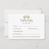 QRコードと写真キンセエレガントニェラ金ゴールドクラウン 出欠カード (正面)