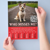 QRコードと切り取り式の編集可能な迷い犬ポスター チラシ (手)