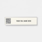 QRコードと名前を使用したBusiness Officeドアサイン サインプレート (正面)