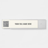 QRコードと名前を使用したBusiness Officeドアサイン サインプレート (正面)