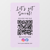 Qrコードと接続Facebook Instagram ウィンドウサイン (シート)