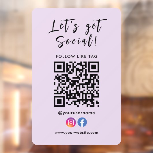 Qrコードと接続Facebook Instagram ウィンドウサイン (シート2)