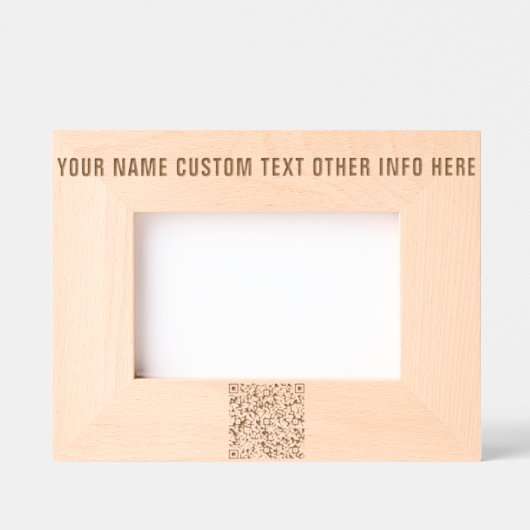 QRコードと文字のエッチドカスタムフレーム レーザー彫刻フレーム (正面)