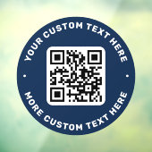 QRコードと文字の上下の濃い青色の円 ウィンドウサイン (シート3)