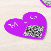 QRコードと文字の結婚紙コースター ペーパーコースター (アングル)