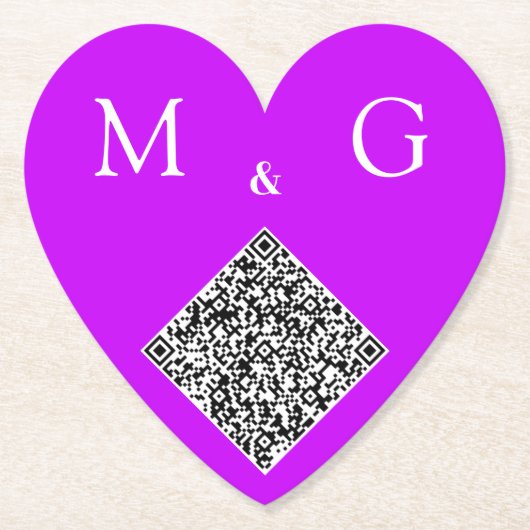 QRコードと文字の結婚紙コースター ペーパーコースター (正面)
