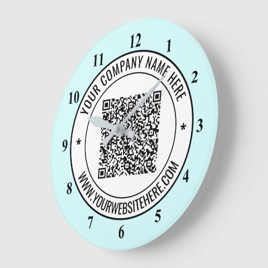 QRコードと文字カスタムあなたのプロモーションクロック ラージ壁時計 (傾斜)