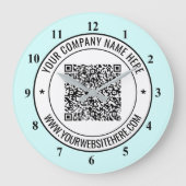 QRコードと文字カスタムあなたのプロモーションクロック ラージ壁時計 (正面)
