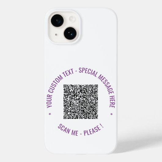QRコードと文字カスタムカラーiPhoneケース Case-Mate iPhoneケース (裏面)