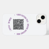 QRコードと文字カスタムカラーiPhoneケース Case-Mate iPhoneケース (裏面 (横))