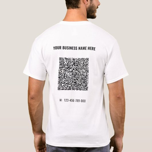 QRコードと文字カスタムシャツの色の選択 Tシャツ (裏面)