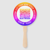 QRコードと文字カスタムハンドファパーソナライズされたン ハンドファン (裏面)