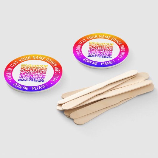 QRコードと文字カスタムハンドファパーソナライズされたン ハンドファン (組立なし)