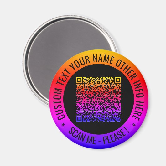 QRコードと文字カスタムマグネットパーソナライズされた マグネット (正面/裏面)