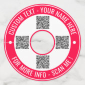 QRコードと文字カスタムワイングラスラベルあなたの色 ワイングラスタグ (正面)