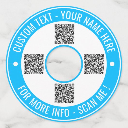 QRコードと文字カスタムワイングラスラベルあなたの色 ワイングラスタグ (裏面)