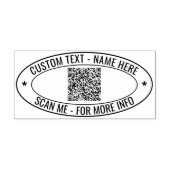 QRコードと文字カスタム楕円スタンプテンプレート ラバースタンプ (インプリント)