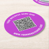 QRコードと文字カスタム紙コースター選択カラー ラウンドペーパーコースター (アングル)