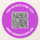 QRコードと文字カスタム紙コースター選択カラー ラウンドペーパーコースター (正面)