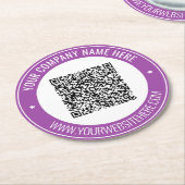 QRコードと文字カスタム紙コースター選択カラー ラウンドペーパーコースター (アングル)